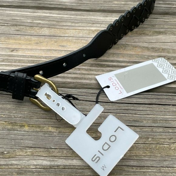 Lodis Women belt leather Lazer Cut fashion Women Black Waistband Size M - Picture 5 of 12